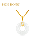 POH KONG 750/18K Yellow Gold Jade Eternal Harmony Pendant