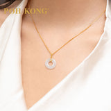 POH KONG 750/18K Yellow Gold Jade Eternal Harmony Pendant