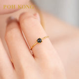 POH KONG 750/18K Yellow Gold Blur Sapphire Minimalist Ring