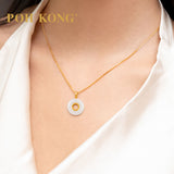POH KONG 750/18K Yellow Gold Celestial Jade Pendant