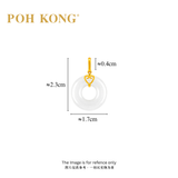 POH KONG 750/18K Yellow Gold Golden Heart White Jade Pendant