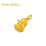 POH KONG 916/22K Yellow Gold Prosperity Baby Buddha Lotus Gold Pendant