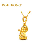 POH KONG 916/22K Yellow Gold Prosperity Baby Buddha Lotus Gold Pendant