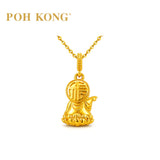 POH KONG 916/22K Yellow Gold Prosperity Baby Buddha Lotus Gold Pendant