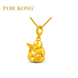 POH KONG 916/22K Yellow Gold Prosperity Maitreya Buddha Gold Pendant
