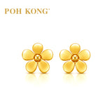 POH KONG 916/22K Yellow Gold Blooming Blossom Stud Earrings