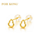 POH KONG 916/22K Yellow Gold Lucky Calabash Hoop Earrings