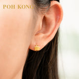 POH KONG 916/22K Yellow Gold Mini Apple Stud Earrings