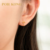 POH KONG 916/22K Yellow Gold Key and Lock Stud Earrings