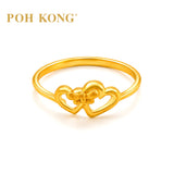 POH KONG 916/22K Yellow Gold Double Heart Ring
