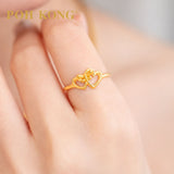 POH KONG 916/22K Yellow Gold Double Heart Ring