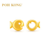 POH KONG 916/22K Yellow Gold Golden Lucky Fish Stud Earrings