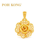 POH KONG 916/22K Yellow Gold Happy Love Eternal Rose Pendant