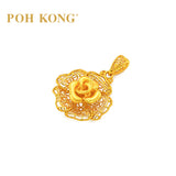 POH KONG 916/22K Yellow Gold Happy Love Eternal Rose Pendant