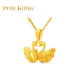 POH KONG 916/22K Yellow Gold Happy Love Eternal Swan Pendant