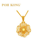 POH KONG 916/22K Yellow Gold Happy Love Eternal Rose Pendant