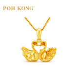 POH KONG 916/22K Yellow Gold Happy Love Eternal Swan Pendant