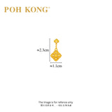 POH KONG 916/22K Yellow Gold Happy Love Peace & Prosperity Drop Earrings