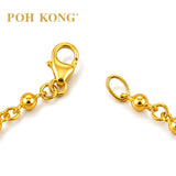 POH KONG 916/22K Yellow Gold Triple Heart Beaded Gold Bracelet