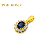 POH KONG 750/18K Yellow Gold Blue Sapphire With Diamond Pendant