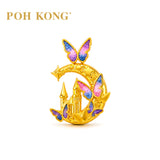 POH KONG 916/22K Yellow Gold Butterfly Moon Castle Pendant