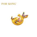 POH KONG 916/22K Yellow Gold Butterfly Moon Castle Pendant