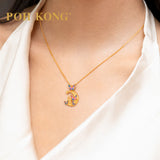 POH KONG 916/22K Yellow Gold Butterfly Moon Castle Pendant