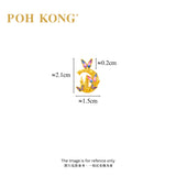 POH KONG 916/22K Yellow Gold Butterfly Moon Castle Pendant