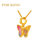 POH KONG 916/22K Yellow Gold Enchanted Butterfly Bloom Pendant