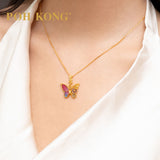 POH KONG 916/22K Yellow Gold Enchanted Butterfly Bloom Pendant