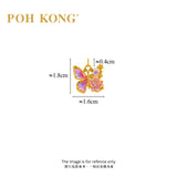 POH KONG 916/22K Yellow Gold Blooming Butterfly Rose Pendant