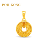 POH KONG 91622K Gold Happy Love Prosperity Fortune Coin Pendant
