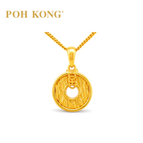 POH KONG 91622K Gold Happy Love Prosperity Fortune Coin Pendant