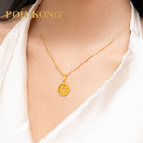 POH KONG 91622K Gold Happy Love Prosperity Fortune Coin Pendant