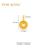 POH KONG 91622K Gold Happy Love Prosperity Fortune Coin Pendant