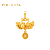 POH KONG 916/22K Gold Happy Love Golden Feather Swan Pendant