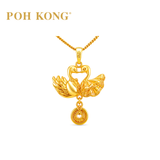 POH KONG 916/22K Gold Happy Love Golden Feather Swan Pendant