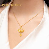 POH KONG 916/22K Gold Happy Love Golden Feather Swan Pendant