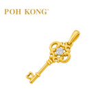 POH KONG 750/18K Yellow Gold Vintage Key Pendant