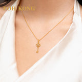POH KONG 750/18K Yellow Gold Vintage Key Pendant