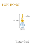 POH KONG 750/18K Yellow Gold Droplet Blue Topaz Pendant