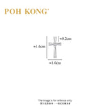 POH KONG 750/18K White Gold With Diamond Intertwined Ribbon Cross Pendant