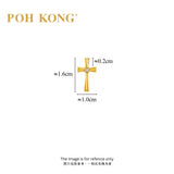 POH KONG 750/18K Yellow Gold With Diamond Intertwined Ribbon Cross Pendant