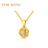 POH KONG 750/18K Yellow Gold With Diamond Six-Petal Blossom Pendant