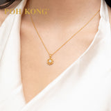 POH KONG 750/18K Yellow Gold With Diamond Six-Petal Blossom Pendant