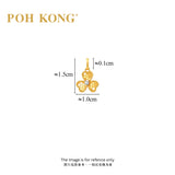 POH KONG 750/18K Yellow Gold With Diamond Three-Leaf Clover Pendant