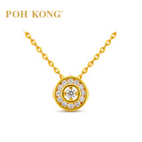 POH KONG 750/18K Yellow Gold With Diamond Double Circle Pendant