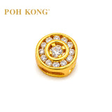 POH KONG 750/18K Yellow Gold With Diamond Double Circle Pendant