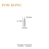 POH KONG 750/18K White Gold With Triple Diamond Vertical Bar Pendant