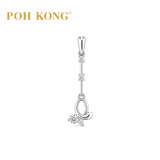 POH KONG 750/18K White Gold With Diamond Butterfly Linear Drop Pendant